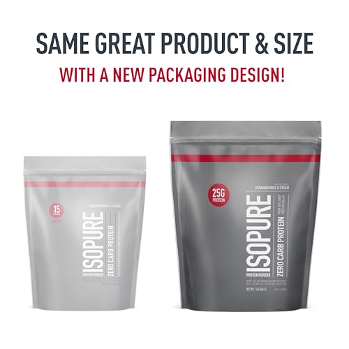 Isopure Protein Powder, Zero Carb Whey Isolate, Gluten Free, Lactose Free, 25g Protein