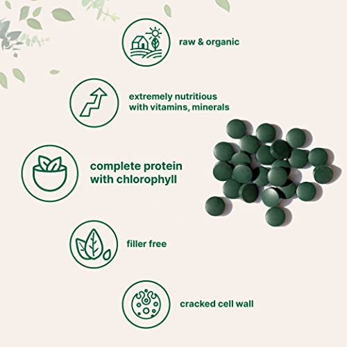 Organic Chlorella Tablets, 500mg Per Tablet, 720 Tabs (360 Grams), 4 Months Supply