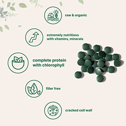 Organic Chlorella Tablets, 500mg Per Tablet, 720 Tabs (360 Grams), 4 Months Supply