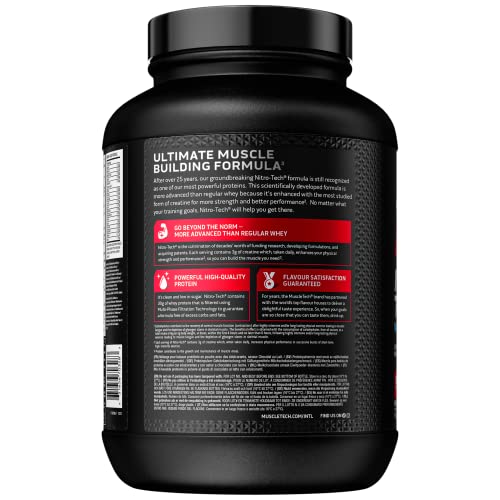 MuscleTech NitroTech Whey Protein Powder, Muscle Maintenance & Growth, Whey Isolate Protein