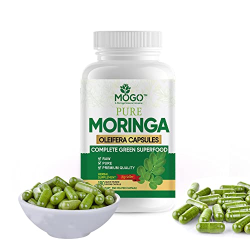 MOGO Moringa Oleifera Capsules | 100% Pure Single Origin Moringa Leaf Powder Supplement