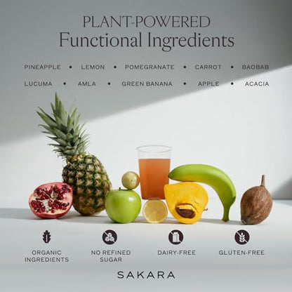 SAKARA Fiber Super Powder - Pineapple Flavor Prebiotic Fiber Powder, High Fiber