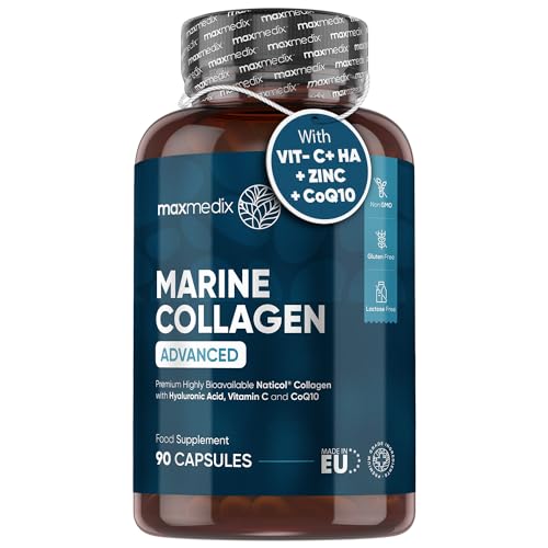 Marine Collagen Capsules 1455mg - Naticol Type 1 Collagen Supplements for Women & Men