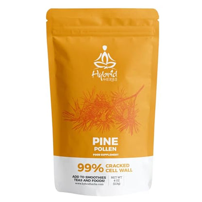 HYBRID HERBS - PINE POLLEN | 99% Cracked Cell Wall Powder | Highly Bioavailable 