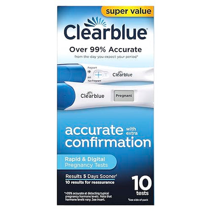 Clearblue Pregnancy Test Combo Pack, 10ct - Digital with Smart Countdown & Rapid 