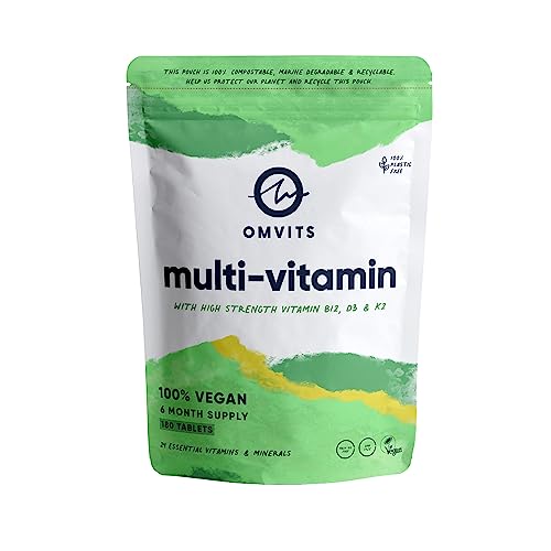 Vegan Multivitamins & Minerals - With High Strength Vitamin B12, D3, K2 & Iron 