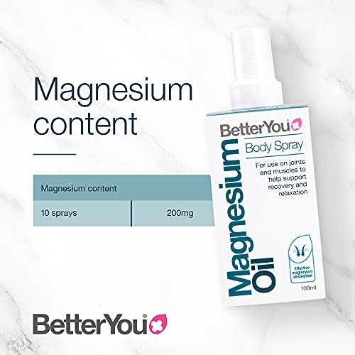 BetterYou Magnesium Oil Body Spray, Pure and Natural Source of Magnesium Chloride