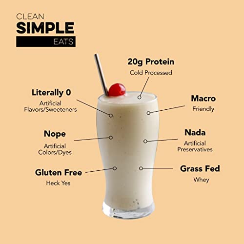 Clean Simple Eats Coconut Cream Whey Protein Powder, Natural Sweetened and Cold