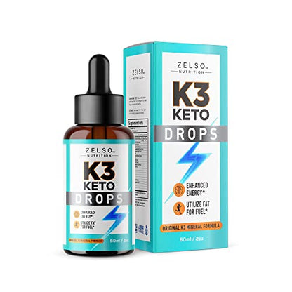 (2 Pack) K3 Keto Drops for Weight Loss - Fat Burner & Metabolism Booster | Advanced Keto