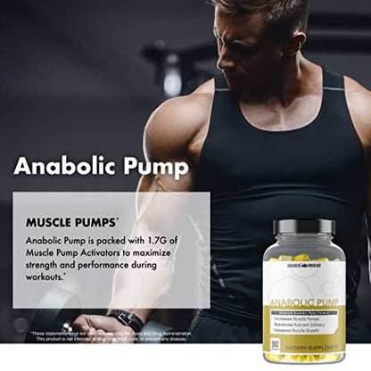 Anabolic Pump, Advanced Pump Formula, Increase Muscle Pumps*, Maximize Nutrient Delivery* (90 Capsules)