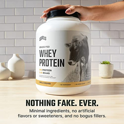 Levels Grass Fed 100% Whey Protein, No Hormones, Vanilla Cinnamon, 5LB