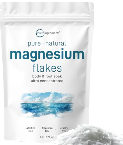 Micro Ingredients Pure Magnesium Flakes, 6lbs | Great for Foot & Body Bath Soaks