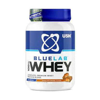 USN Blue Lab Whey Protein Powder: Chocolate Caramel - Whey Protein 2kg - Post-Workout 