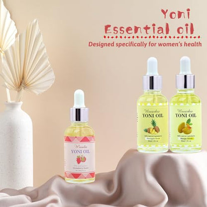 3 Packs Yoni Oil for Women, 100% Natural Feminine Oil Intimate Deodorant for Women, Eliminates Odor