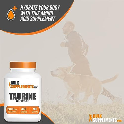 BULKSUPPLEMENTS.COM Taurine Capsules - Taurine Supplement, Taurine 2000mg