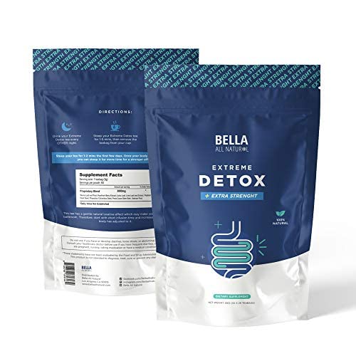 Bella All Natural Extreme Detox Tea - Body Cleanse, Colon Cleanser & Detox, Natural Herbs