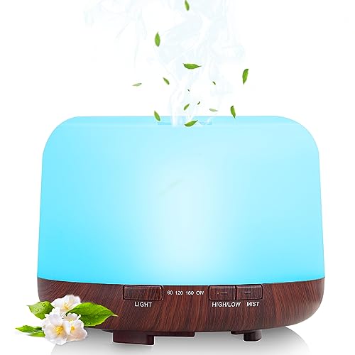 Aegci Aromatherapy Diffusers,300ml Air Humidifier with 7 Colors Light,Adjustable Brightness