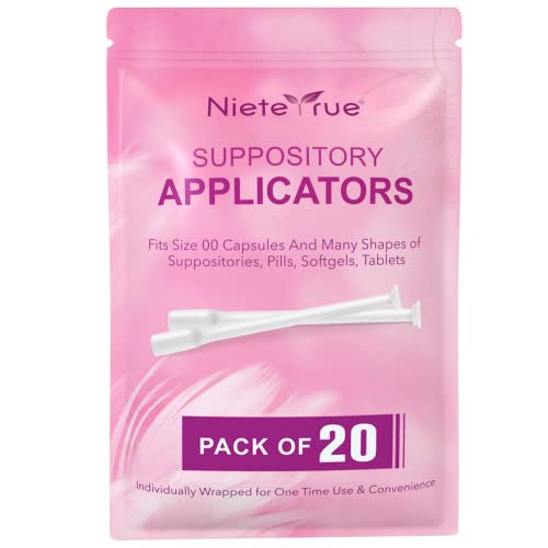 Nieteyrue 20-Packs Suppository Applicators for Women, Disposable, Individually Wrapped