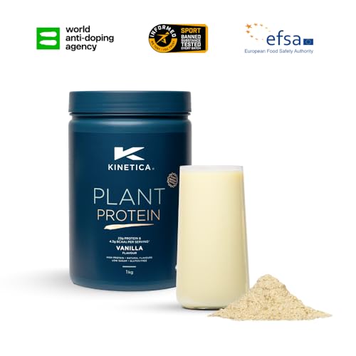 Kinetica Vanilla Flavour Plant Protein 1kg | Blend of Pea and Rice Protein | Vegan