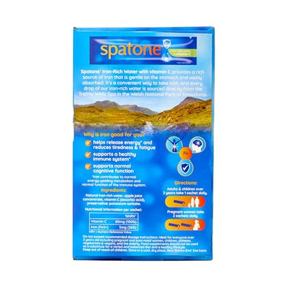 Spatone Natural Liquid Iron Supplement, Apple Flavour With Vitamin C (28 Sachets)