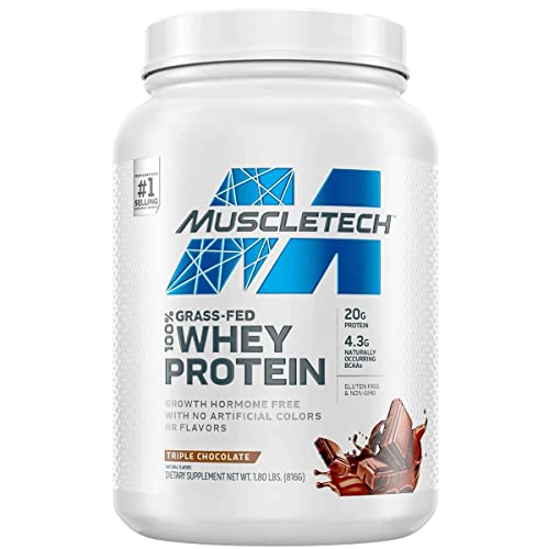 MuscleTech Grass Fed Whey Protein Powder for Muscle Gain, 1.8 lbs