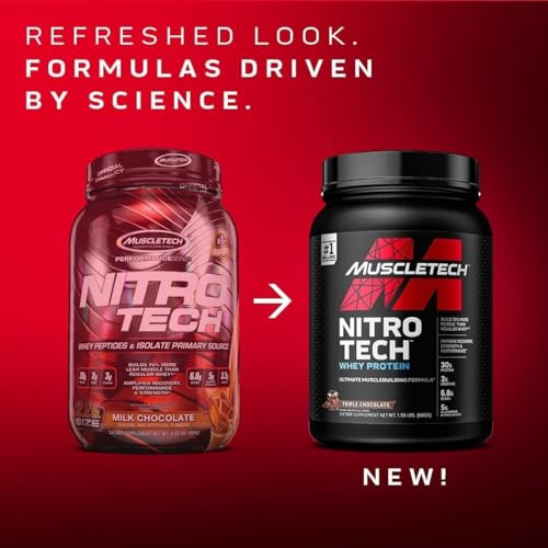 Whey Protein Powder, MuscleTech Nitro-Tech Whey Protein Isolate & Peptides, Protein