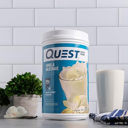 Quest Nutrition Vanilla Milkshake Protein Powder, 24g of Protein, 1g of Sugar, Low Carb