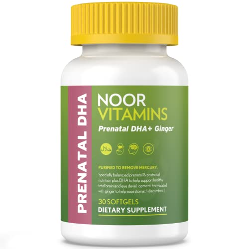 Noor Vitamins Halal Prenatal Vitamins with DHA and Folic Acid, Essential Vitamins