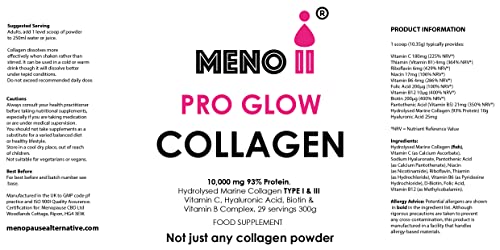 Meno II PRO Glow Marine Collagen Powder 10,000mg - High-Potency Supplements for Women Skin Hydration