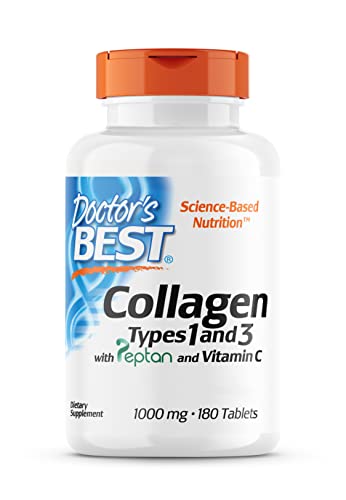 Doctor's Best, Collagen Types 1 and 3, Peptane & Vitamin C, 1,000mg, 180 Tablets