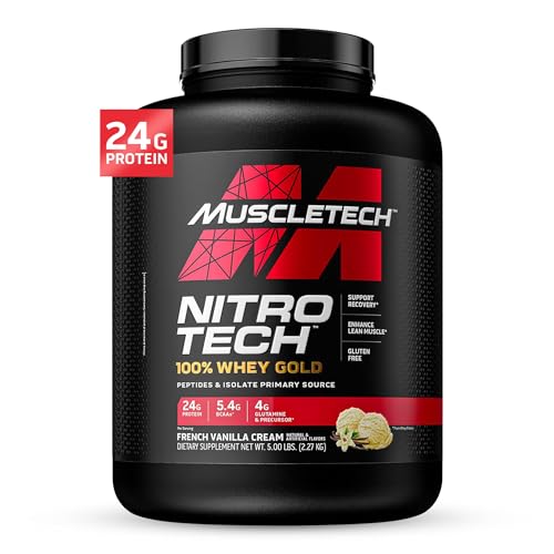 Muscletech Whey Protein Powder (French Vanilla Cream, 5LB) - Nitro-Tech Whey Protein