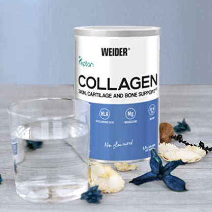 Weider Collagen. With Hyaluronic Acid, Magnesium and Vitamin C. 100% Peptan. Zero fat. Sugar zero. Keto.