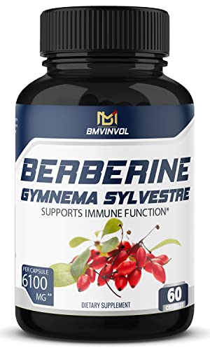 BMVINVOL 5-in-1 Berberine Supplement 6100mg with Ceylon Cinnamon, Gymnema Sylvestre