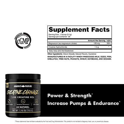 Creatine Carnage, Creatine HCL, Supports Optimal Strength, Endurance, Muscle Mass