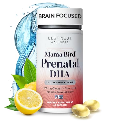 Best Nest Wellness Mama Bird Prenatal DHA Vitamin, 500 mg, Triglyceride Fish Oil