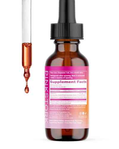 Pink Stork Liquid Folate: Whole-Food Vitamin B9 from Lemon Peels, Natural Folic Acid