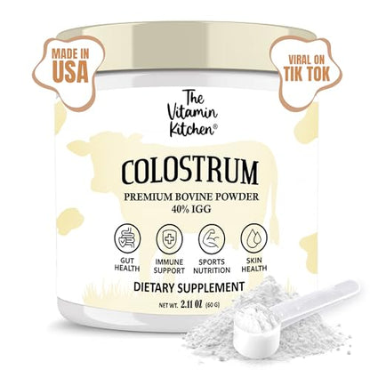 Bovine Colostrum Powder Supplement (40% IgG + No Fillers) Supports Gut