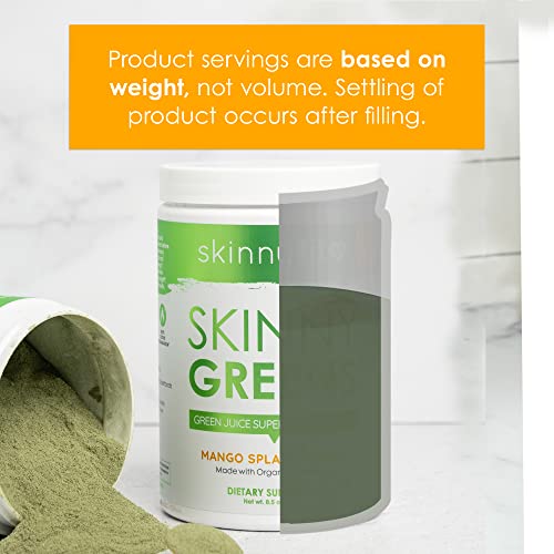 SkinnyFit Mango Splash Skinny Greens, Green Juice Superfood Powder, Natural Energy