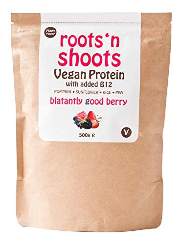 Roots 'n Shoots Vegan Protein, Shake, Berry Flavour, with Added B12, 26g Protein