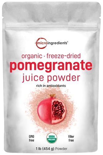 Organic Pomegranate Juice Powder, 1 Pound | 100% Natural Fruit Powder | Freeze Dried