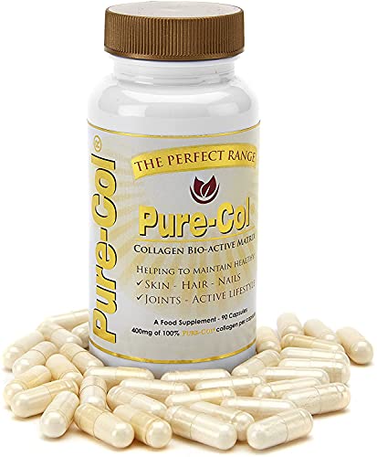 Pure-COL Collagen 90 Capsules 400mg Bio-Active Matrix High Strength Collagen Tablets