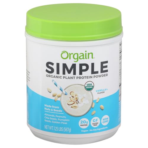 Orgain Organic Simple Vegan Protein Powder, Vanilla - 20g Plant Based Protein