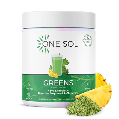 One Sol Greens, Super Greens Powder to Reduce Bloating & Improve Gut Health