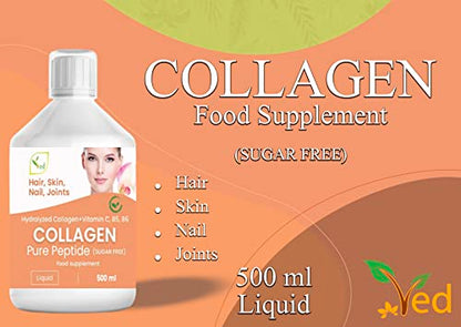 Liquid Collagen Peptides Supplement, Faster Absorption Dietary Hydrolyzed Drink