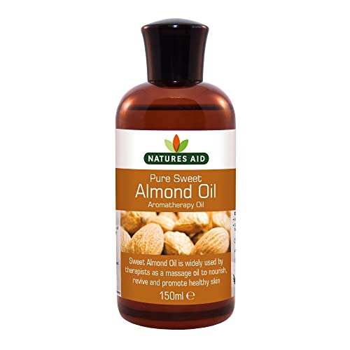 Natures Aid Almond Oil, Pure, Sweet Almond Oil, Massage Oil, Suited to Dry, Sensitive Skin