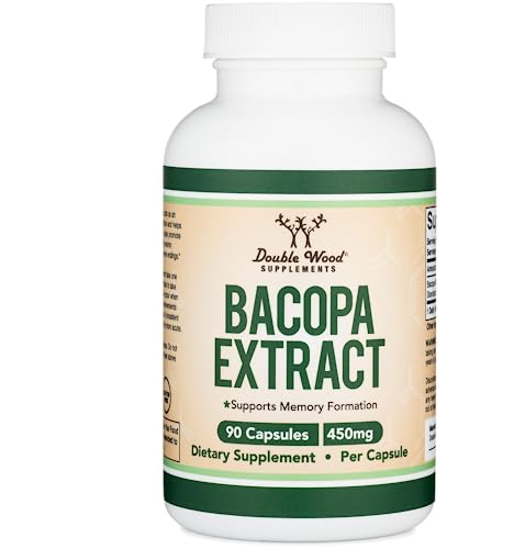 Bacopa Monnieri Capsules 20% Bacosides 450mg, 90 Count (Manufactured in USA