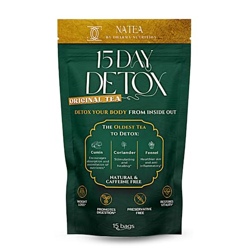 Dharma Nutrition Detox Tea 15 Day Natural Cleanse - Organic, Digestive Tea, CCF Tea