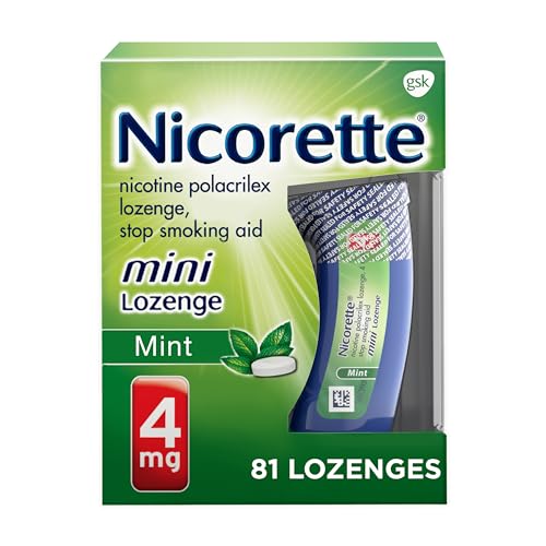 Nicorette 4 mg Mini Nicotine Lozenges to Quit Smoking - Mint Flavored Stop