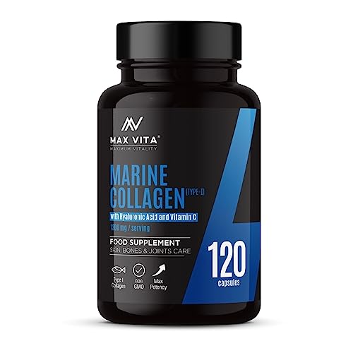 Marine Collagen Supplement 1200mg with Hyaluronic Acid & Vitamin C Hydrolysed Peptides Powder