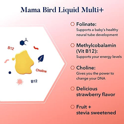 Best Nest Wellness Mama Bird Liquid Prenatal Vitamin, Methylated Prenatal Vitamins